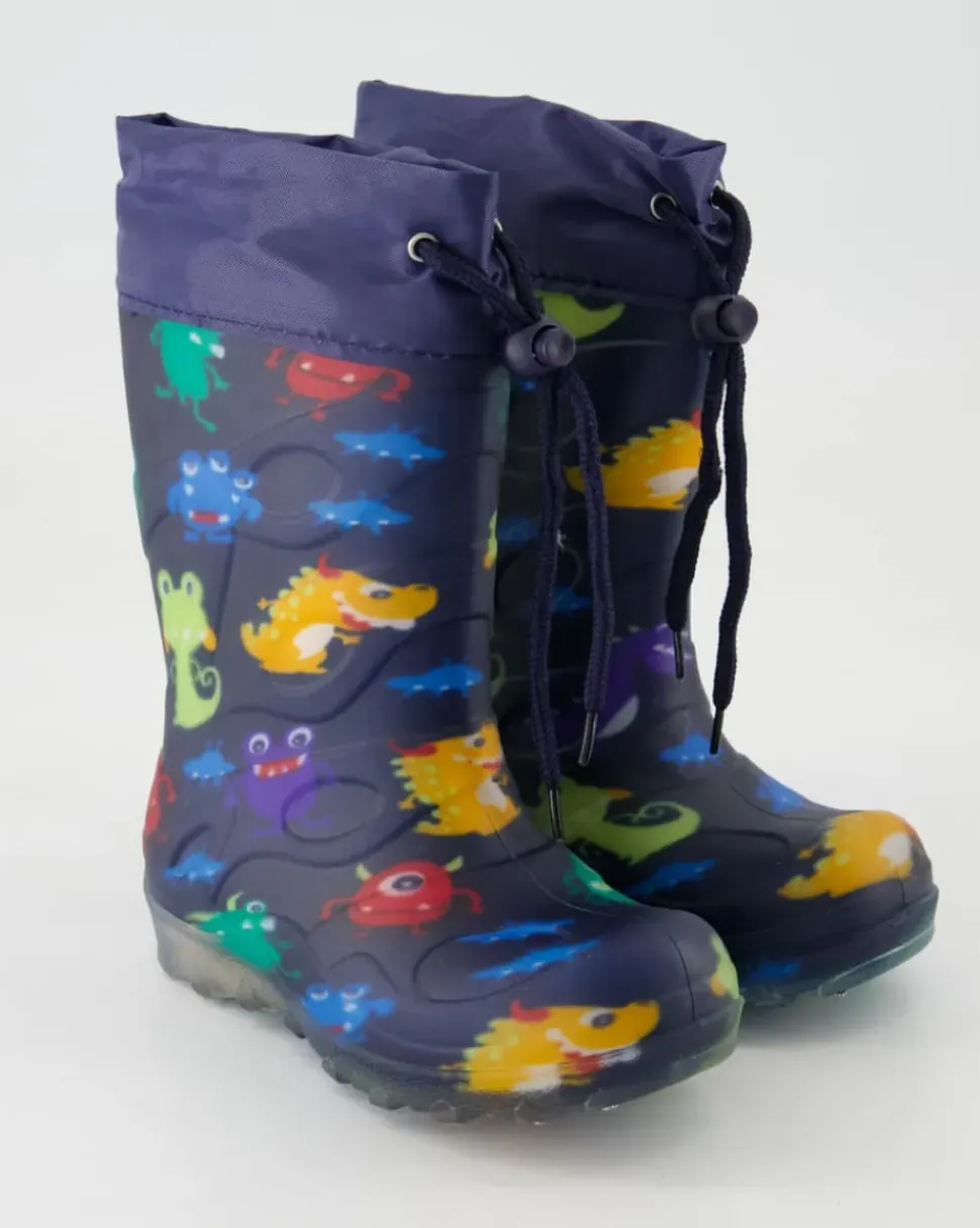 Blinking Monsters Gummistiefel in Blau