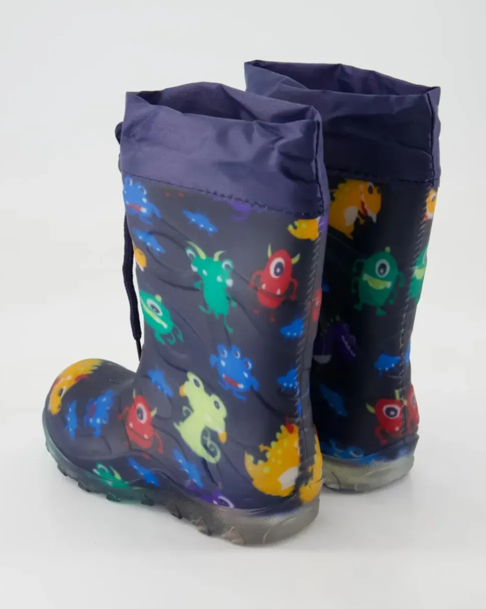 Blinking Monsters Gummistiefel in Blau
