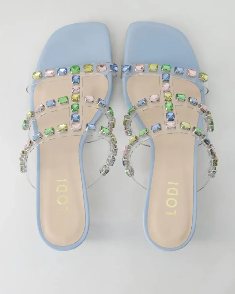 Chelisa Pantoletten in Blau