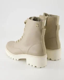 Chic Mid Heel Leather Lace-up Stiefeletten in Beige