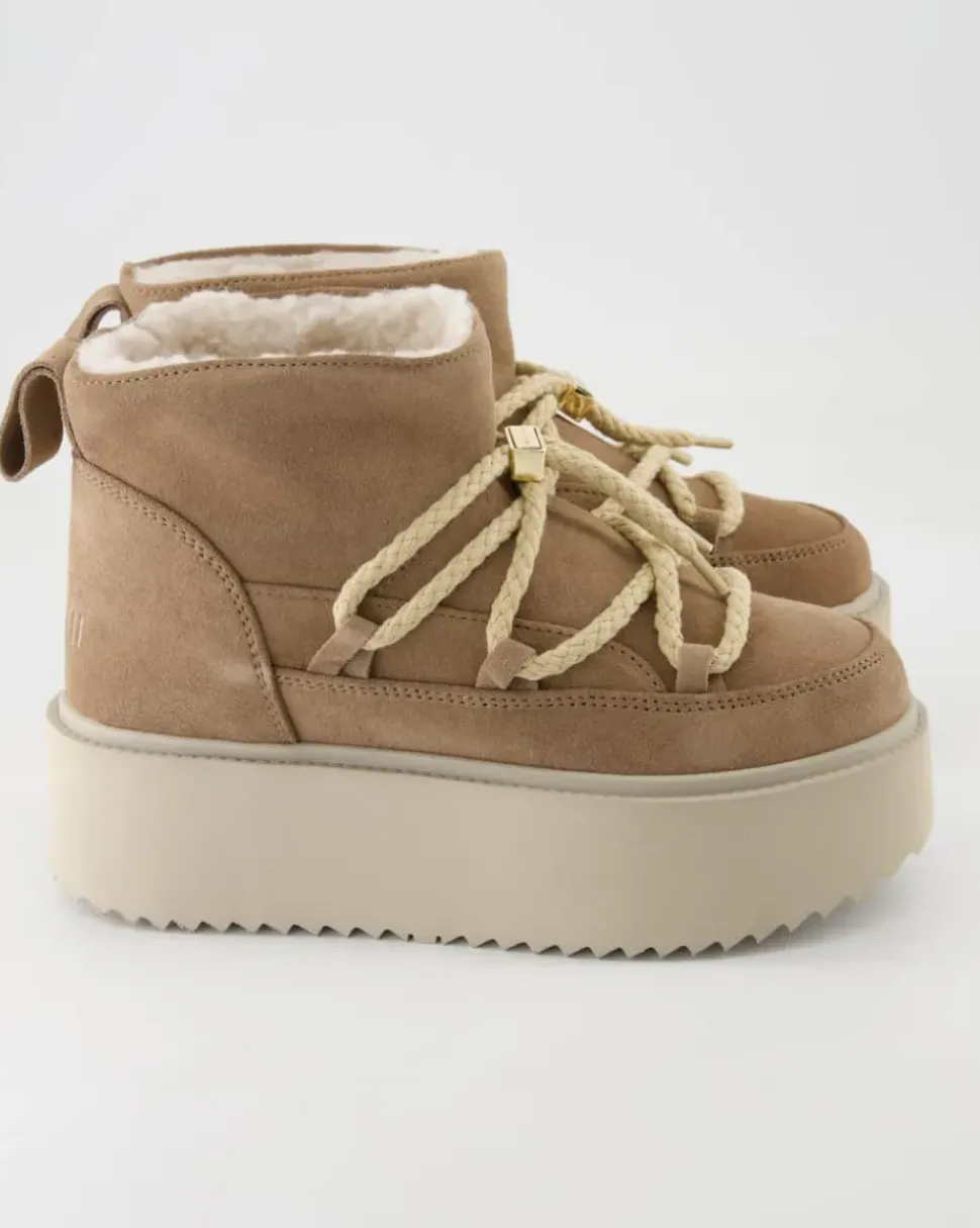 Classic Low Platform Stiefeletten in Beige