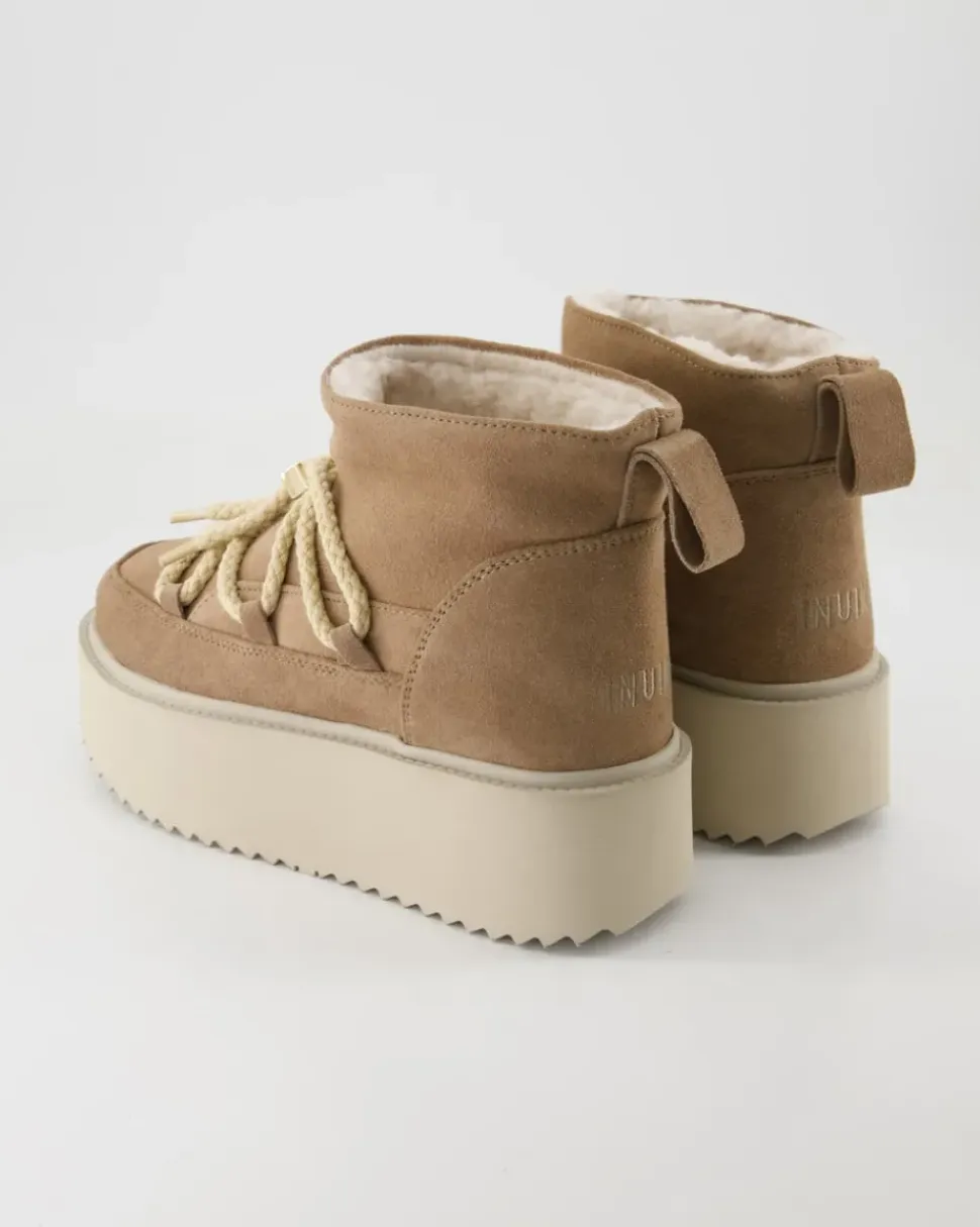 Classic Low Platform Stiefeletten in Beige