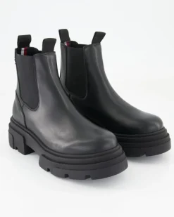 Combat Leather Low Chelsea Chelsea Boots in Schwarz