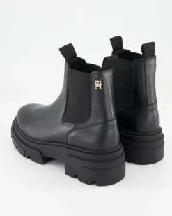 Combat Leather Low Chelsea Chelsea Boots in Schwarz