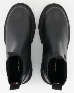 Combat Leather Low Chelsea Chelsea Boots in Schwarz