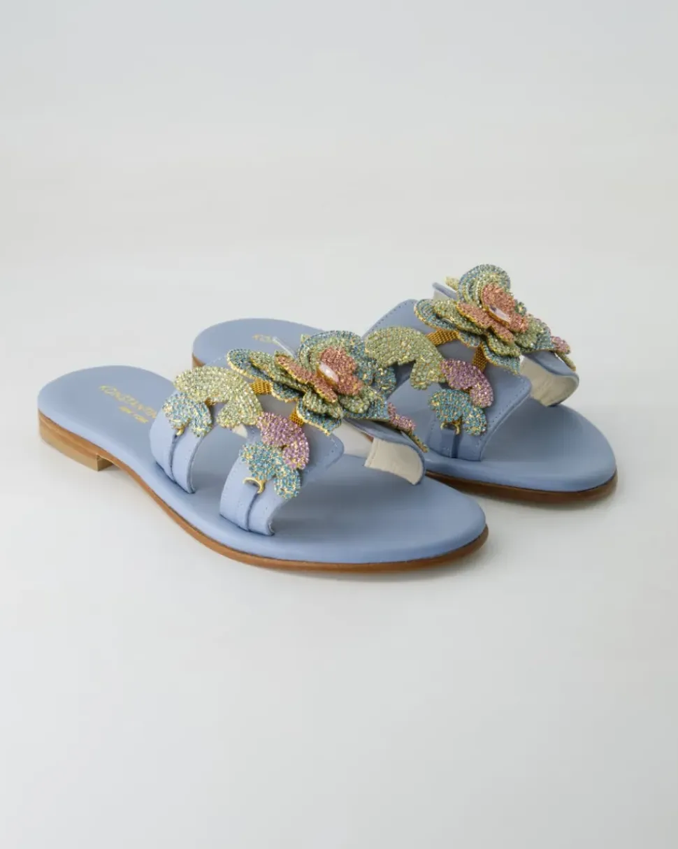FB1089 Pantoletten in Blau