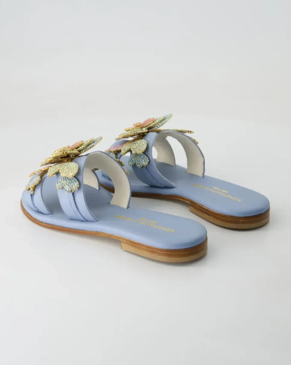 FB1089 Pantoletten in Blau