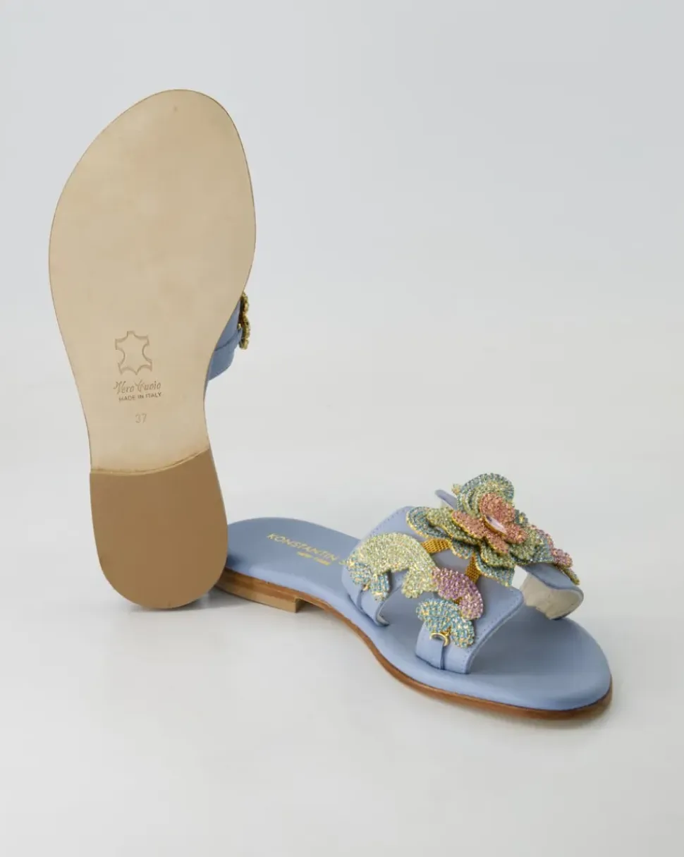 FB1089 Pantoletten in Blau