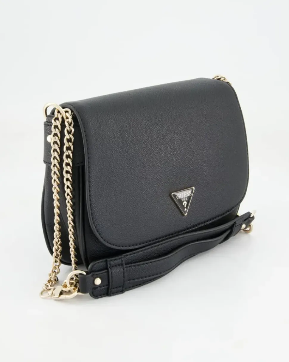 Fedora Flap Shoulder Bag Handtasche in Schwarz