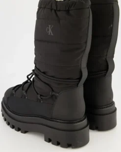 Flatform Snow Boot Nylon Winterstiefel in Schwarz