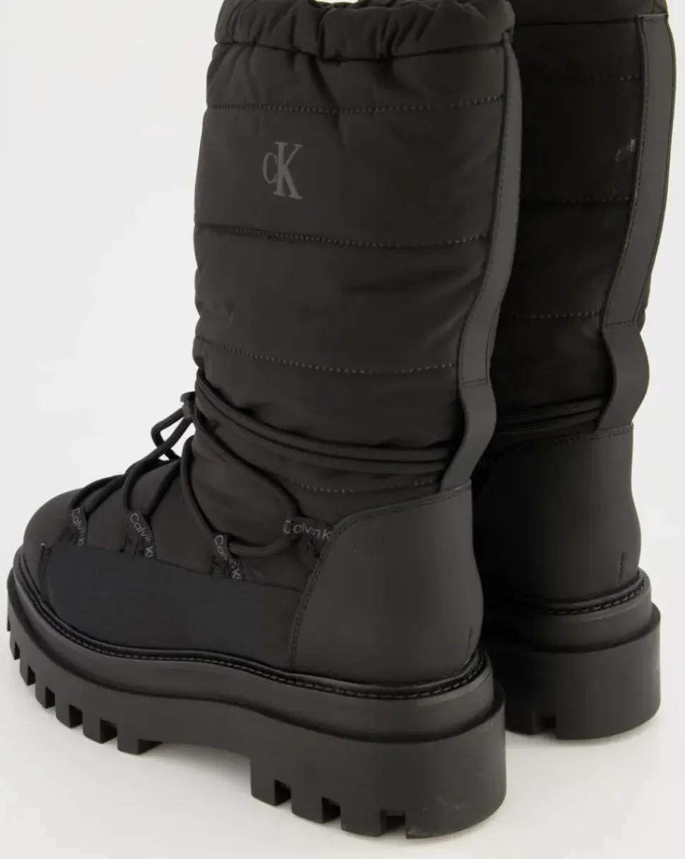 Flatform Snow Boot Nylon Winterstiefel in Schwarz