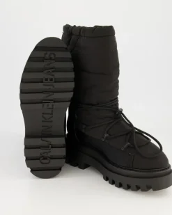 Flatform Snow Boot Nylon Winterstiefel in Schwarz