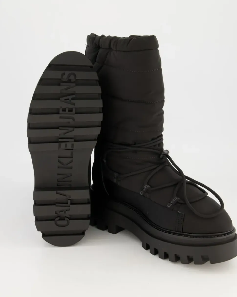 Flatform Snow Boot Nylon Winterstiefel in Schwarz