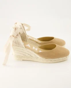 Hamptons Wedges in Beige