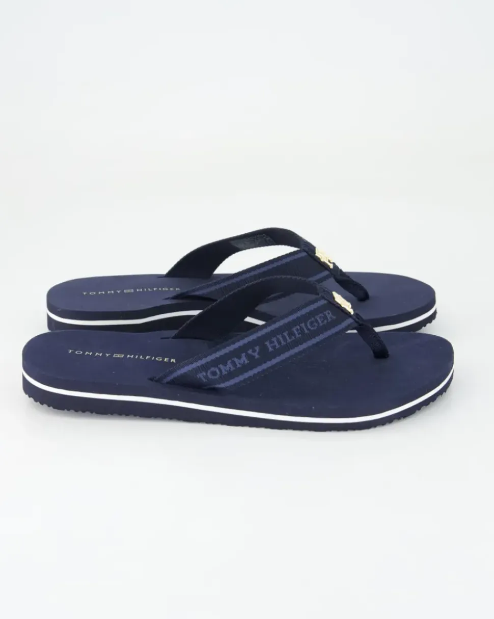 HILFIGER WEBBING BEACH SANDAL Zehentrenner in Blau
