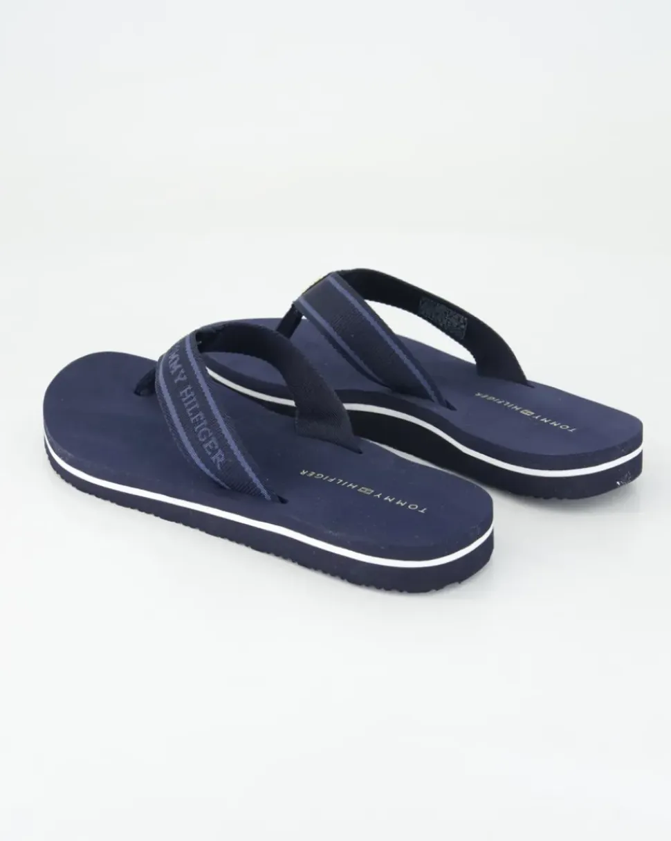 HILFIGER WEBBING BEACH SANDAL Zehentrenner in Blau