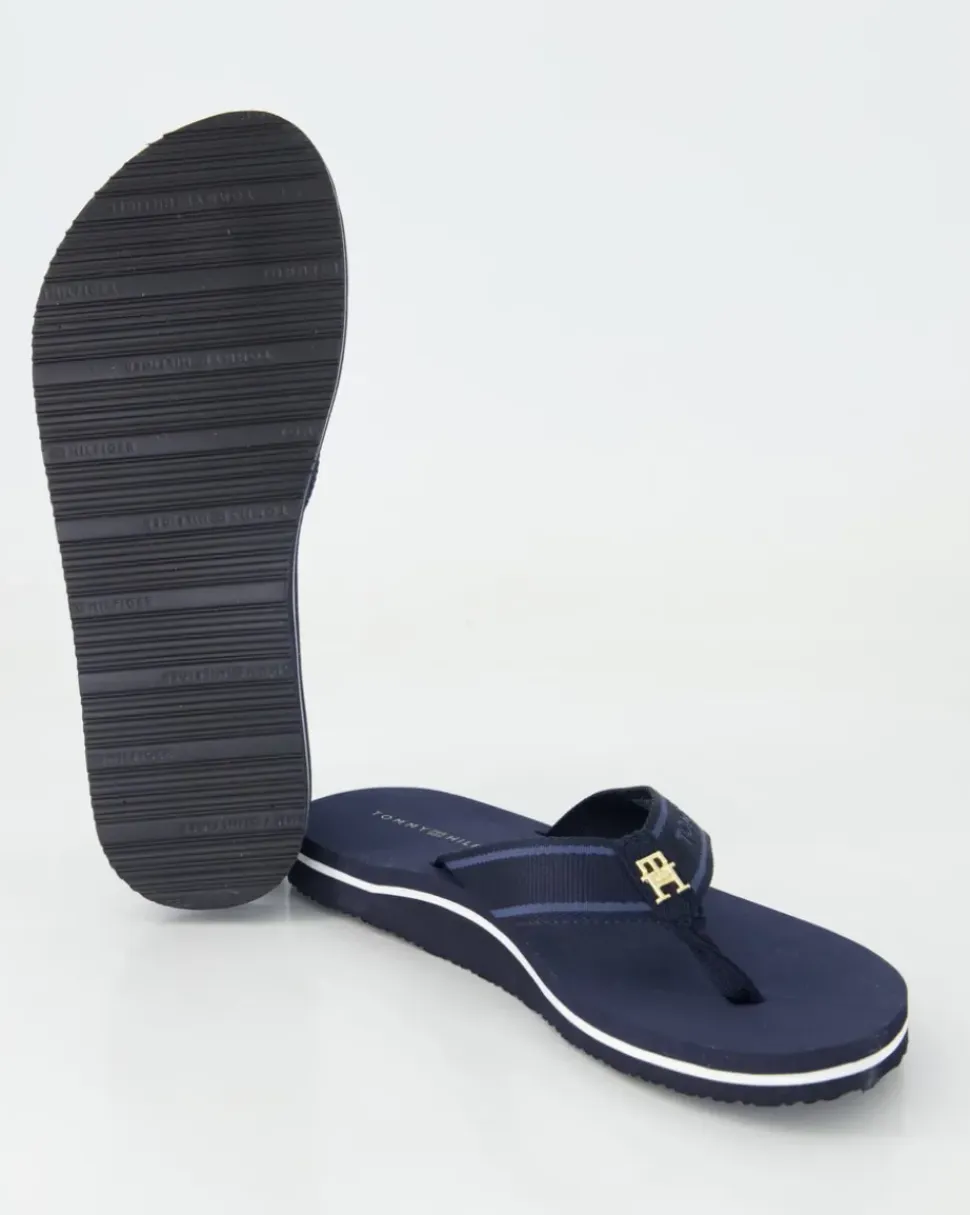 HILFIGER WEBBING BEACH SANDAL Zehentrenner in Blau
