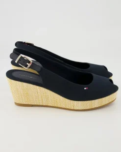 Iconic Elba Sling Back Wedges in Blau