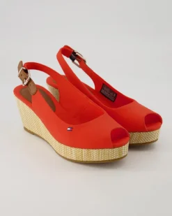 Iconic Elba Sling Back Wedges in Orange