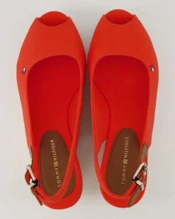 Iconic Elba Sling Back Wedges in Orange