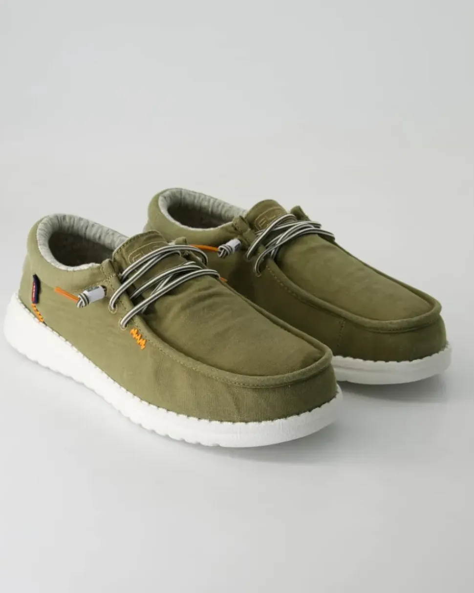 Jack stone washed canvas Slipper in Grün
