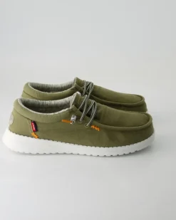 Jack stone washed canvas Slipper in Grün