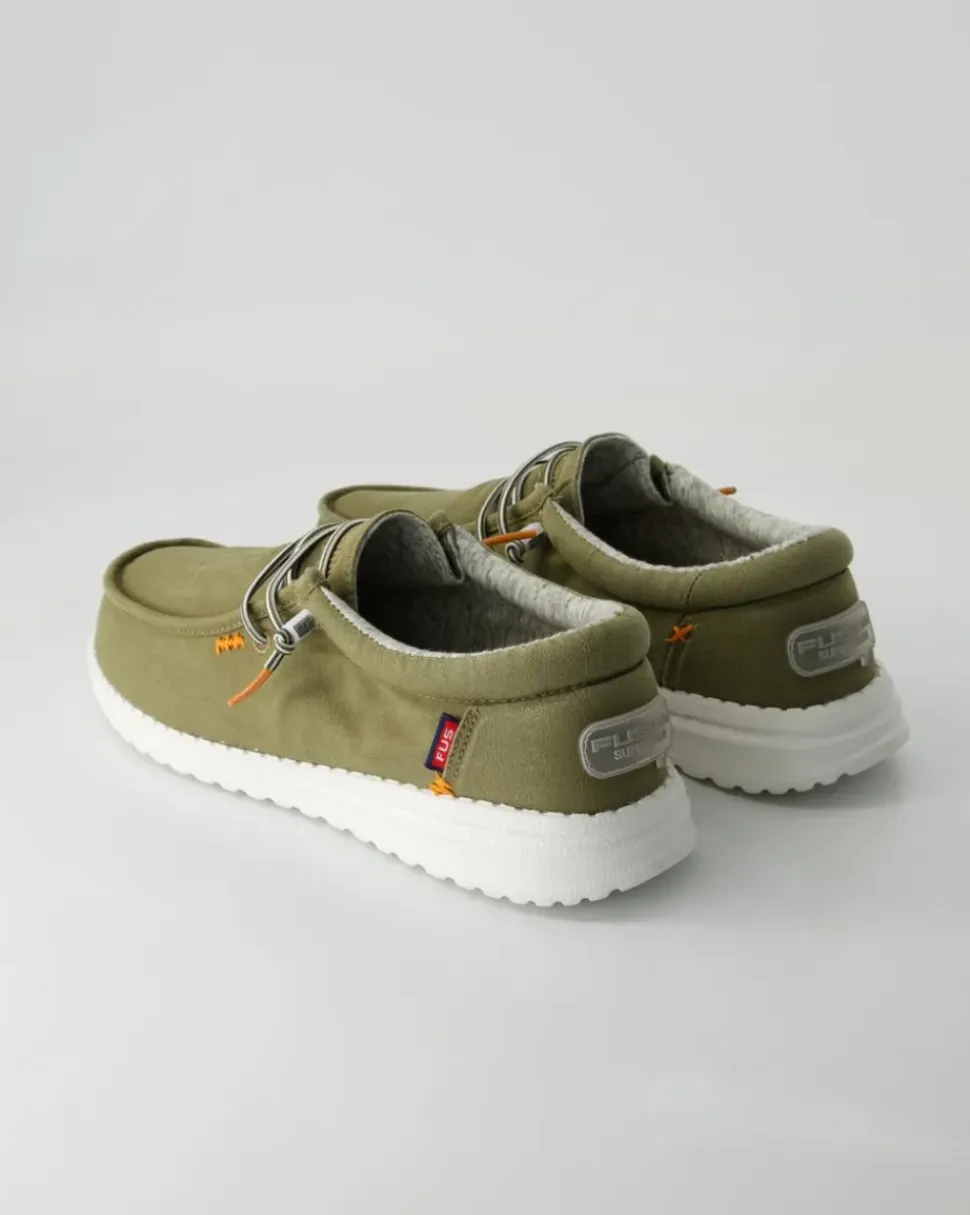 Jack stone washed canvas Slipper in Grün