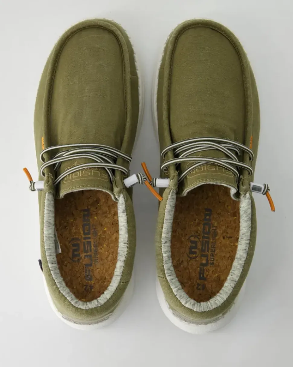 Jack stone washed canvas Slipper in Grün
