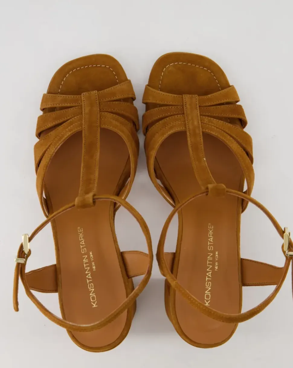Jersey Sandalen in Braun