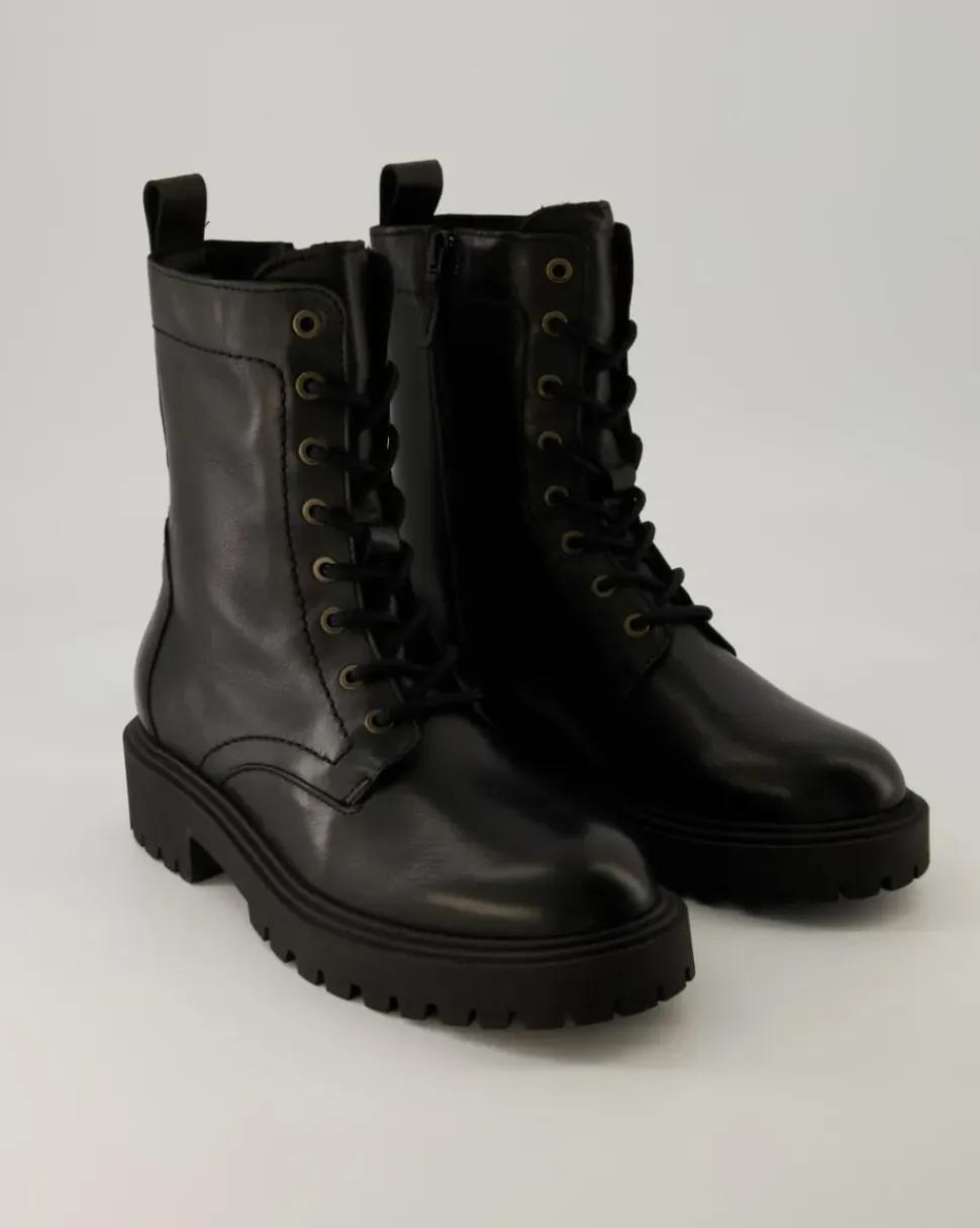 Lace up Bootie Stiefeletten in Schwarz