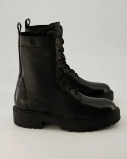Lace up Bootie Stiefeletten in Schwarz