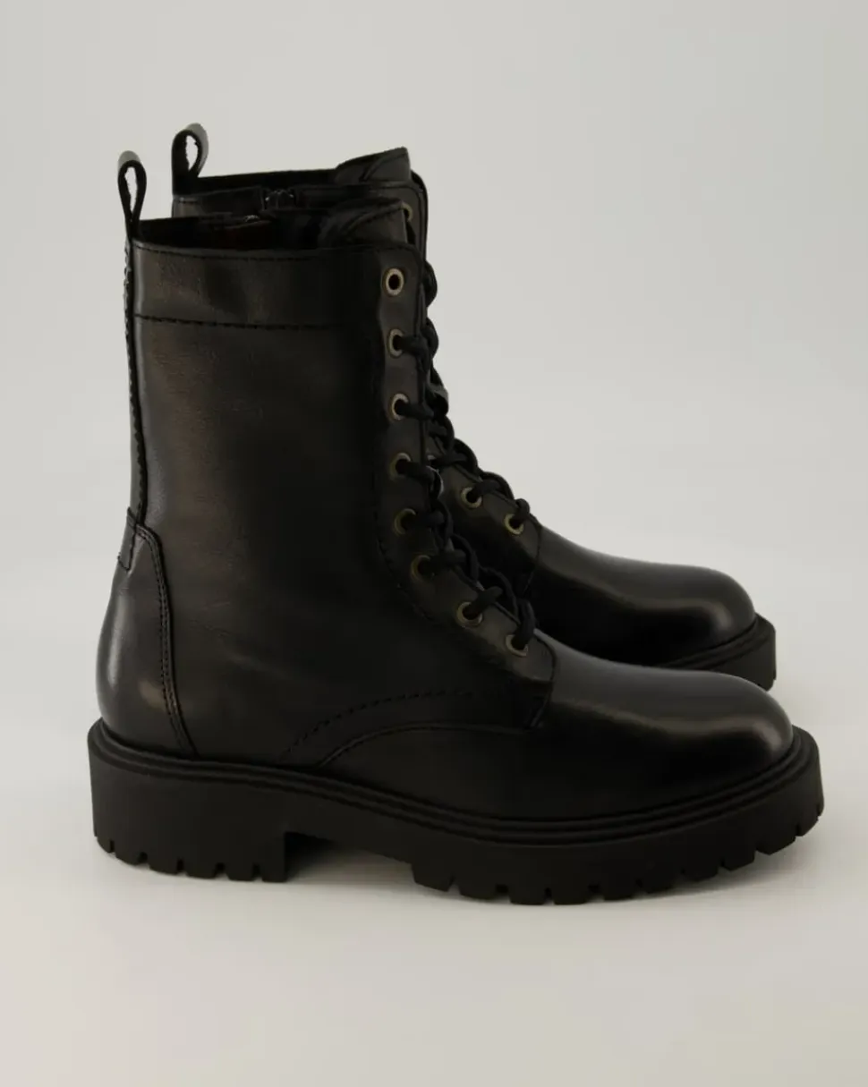 Lace up Bootie Stiefeletten in Schwarz