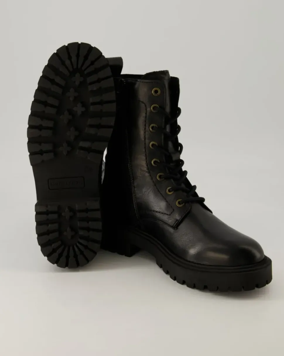 Lace up Bootie Stiefeletten in Schwarz