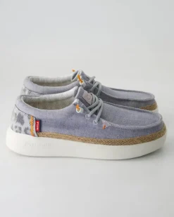 Lily linen light blue Slipper in Blau