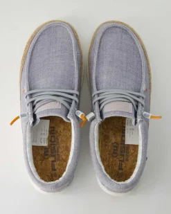 Lily linen light blue Slipper in Blau