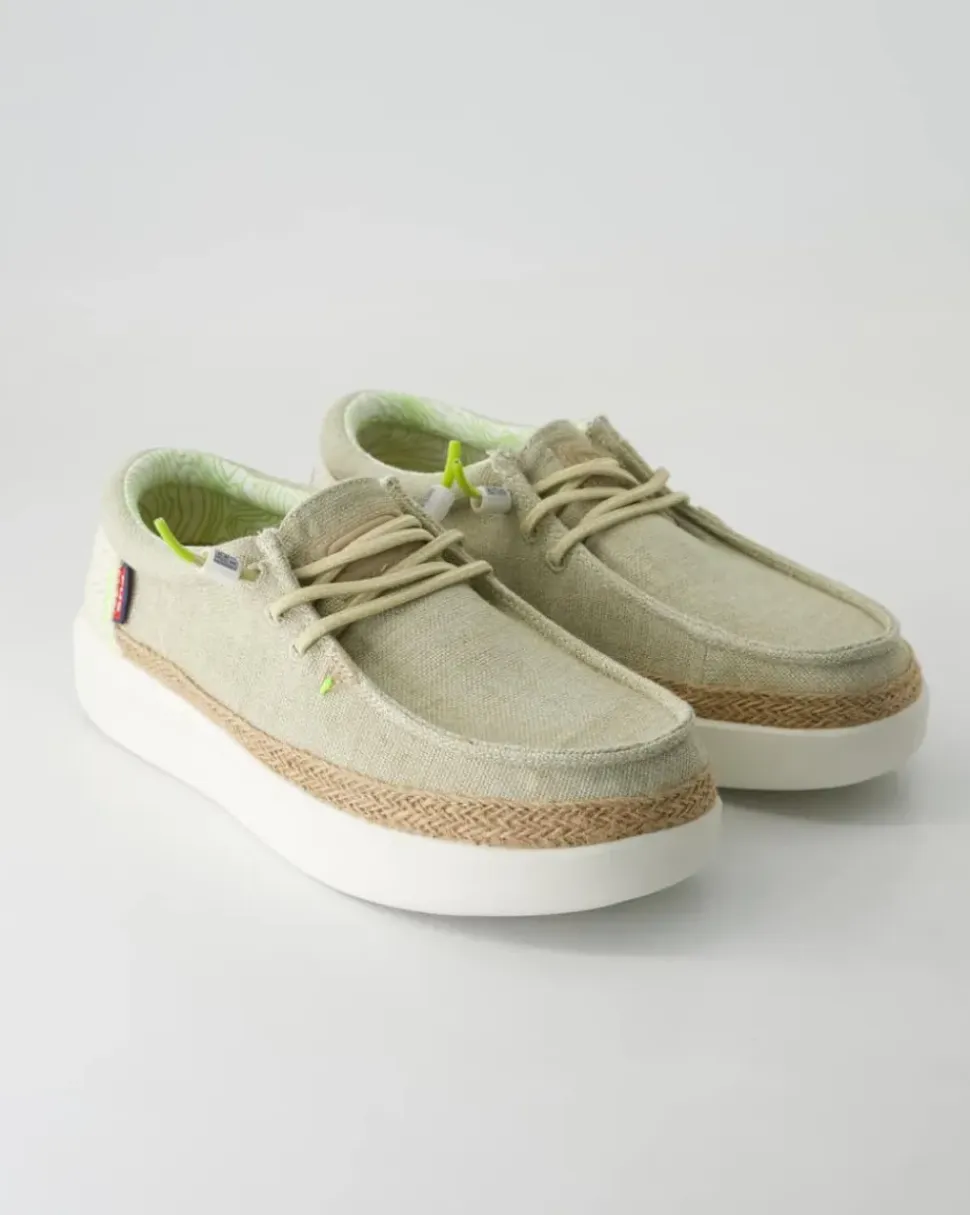 Lily linen moss Slipper in Grün