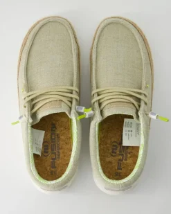 Lily linen moss Slipper in Grün