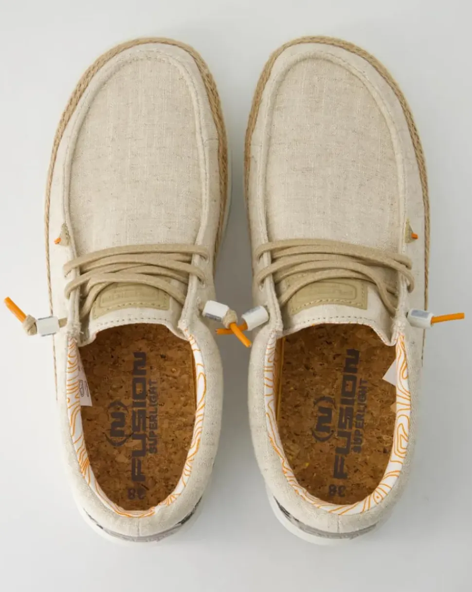 Lily linen sand Slipper in Beige