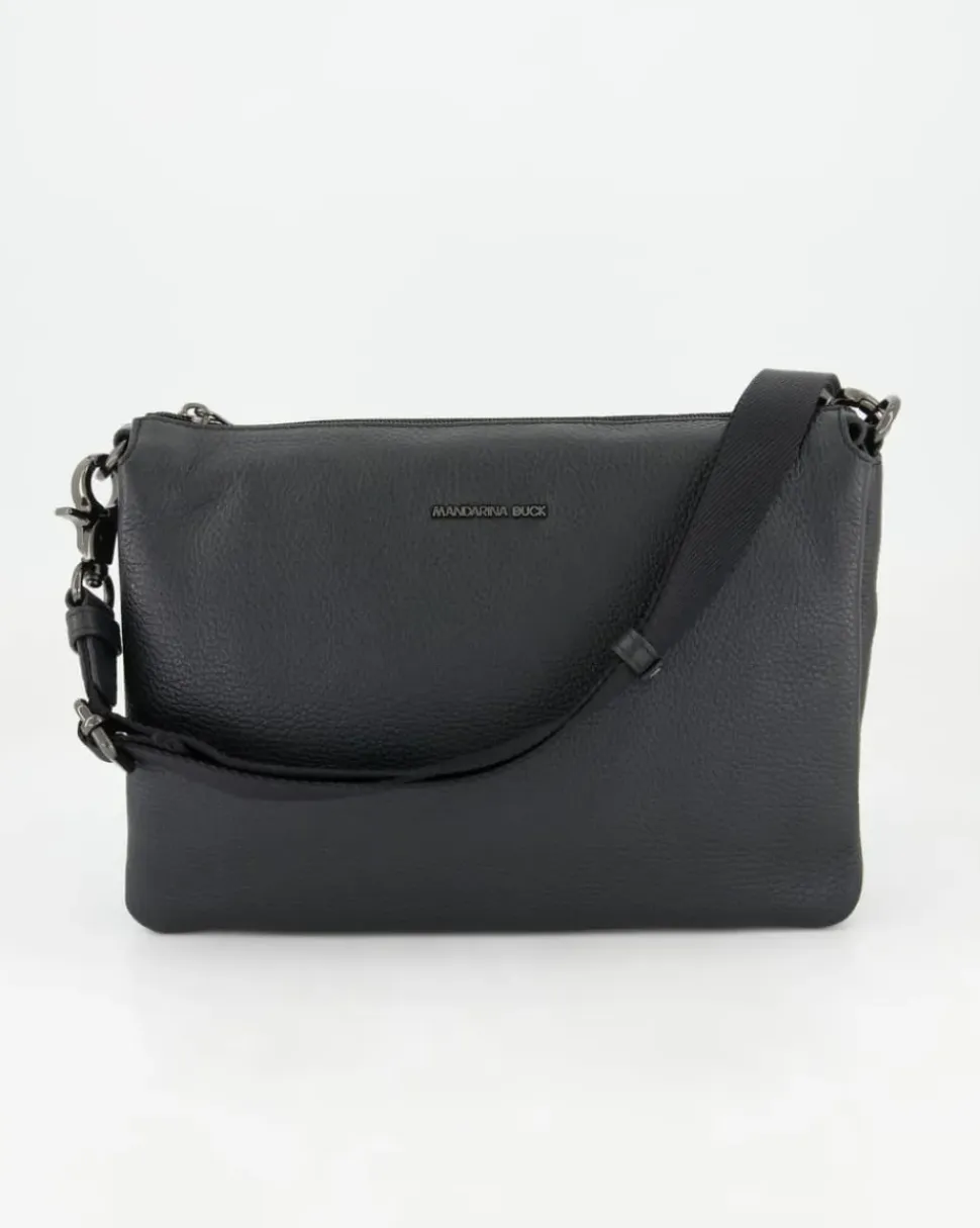 Mellow Leather Crossover Handtasche in Schwarz