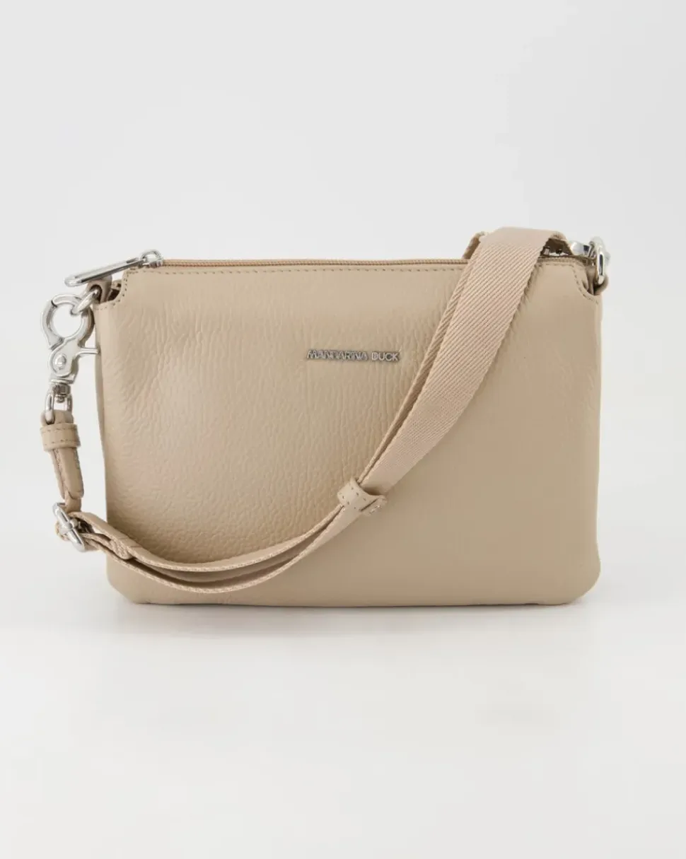 Mellow Leather Pochette Umhängetasche in Beige
