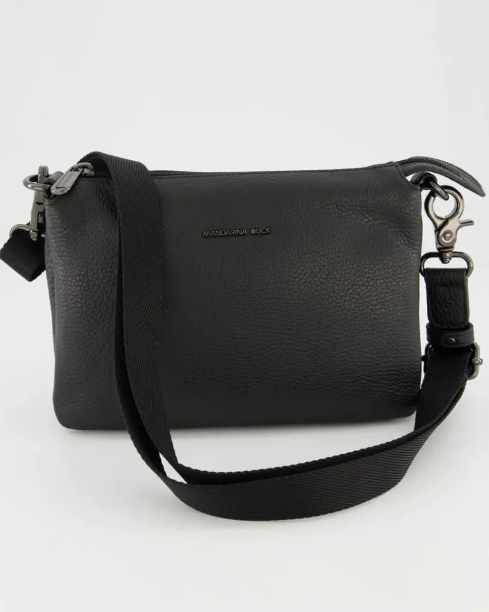 Mellow Leather Pochette Umhängetasche in Schwarz