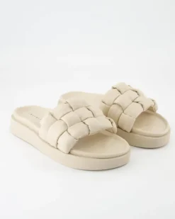 Padded Braided Pantoletten in Beige