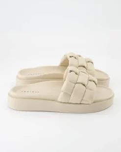 Padded Braided Pantoletten in Beige