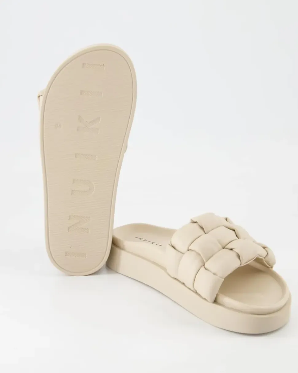 Padded Braided Pantoletten in Beige