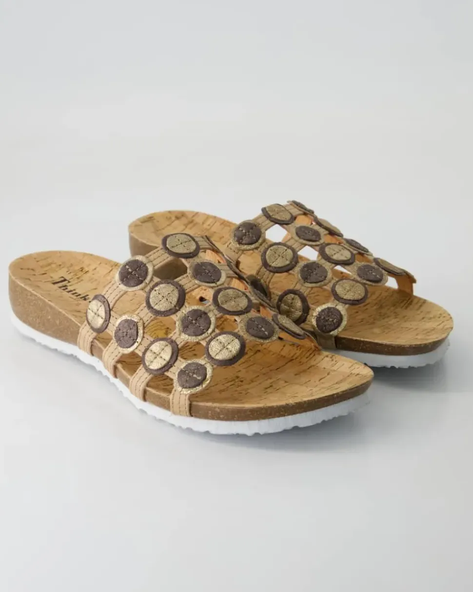 3-000247-4010 Pantoletten in Gold