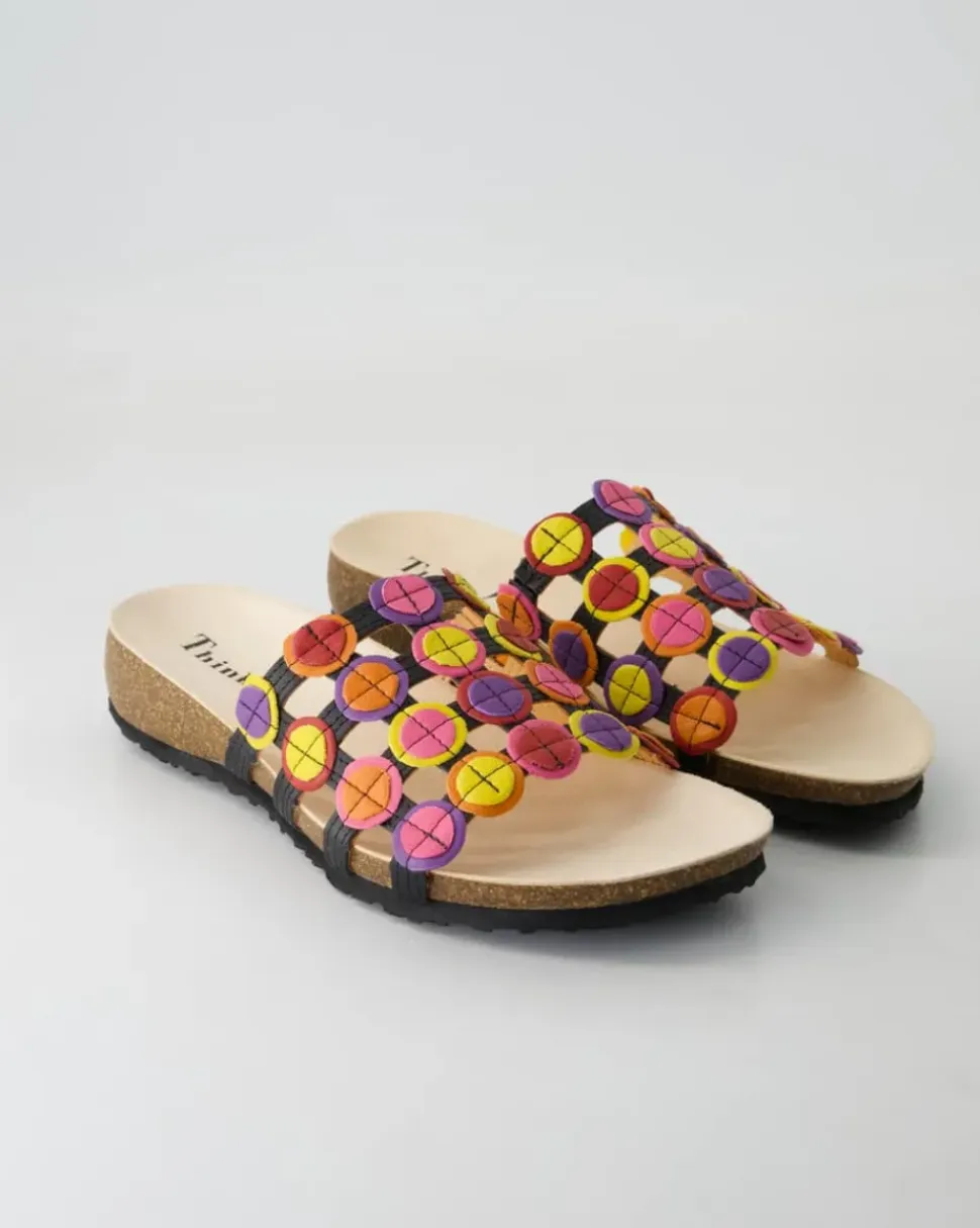 3-000247-0020 Pantoletten in Mehrfarbig