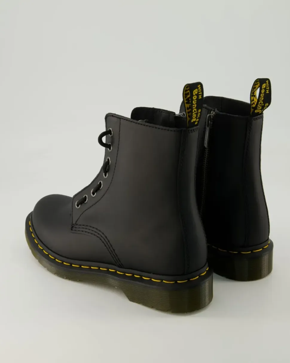 1460 Pascal Front Zip Stiefeletten in Schwarz