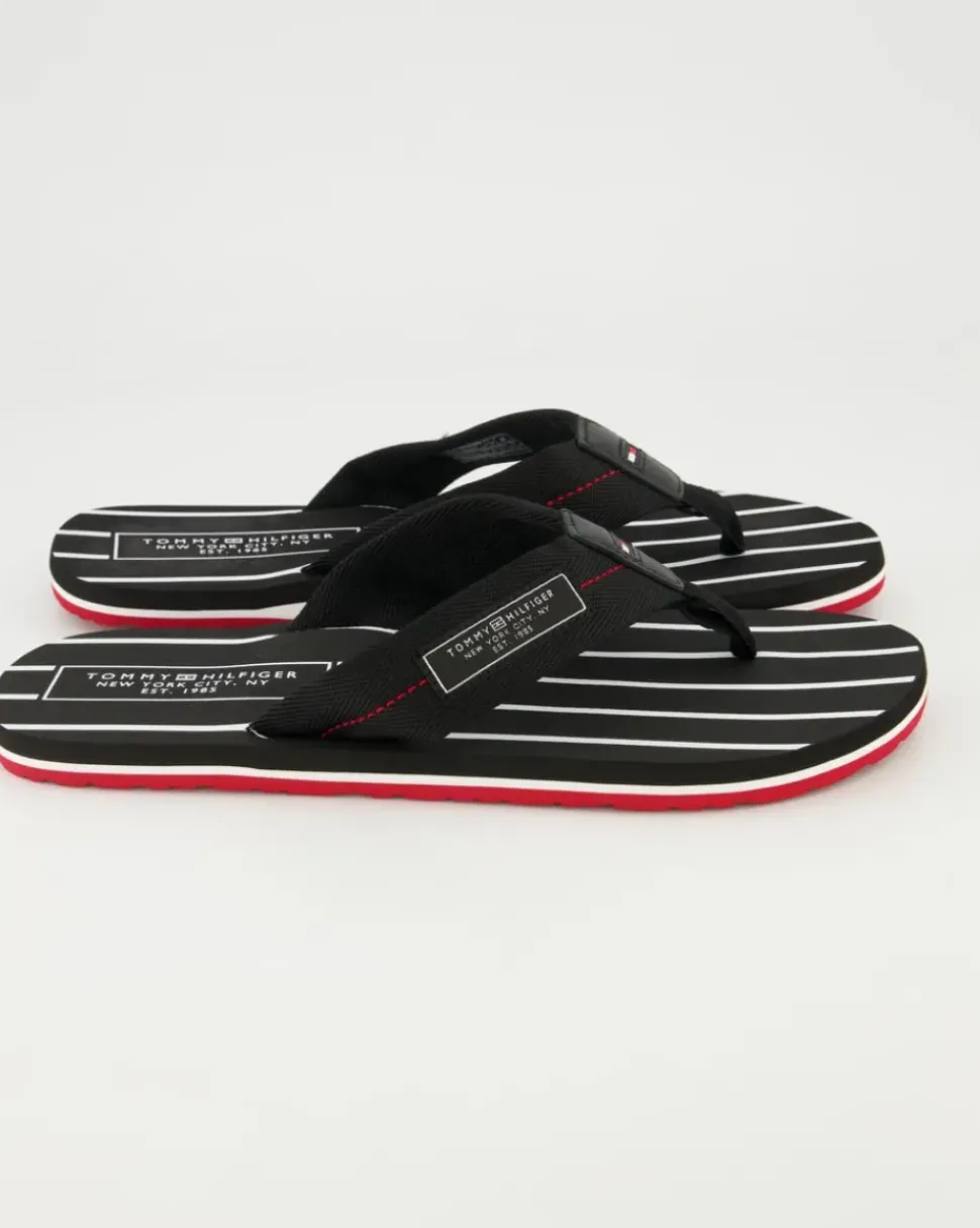 Patch Hilfiger Beach Sandal Zehentrenner in Schwarz