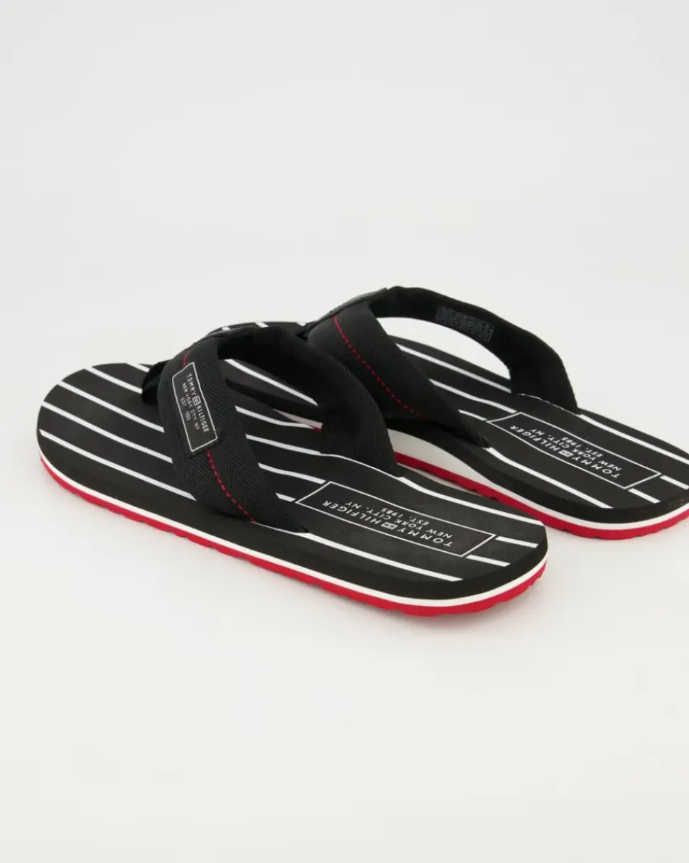 Patch Hilfiger Beach Sandal Zehentrenner in Schwarz