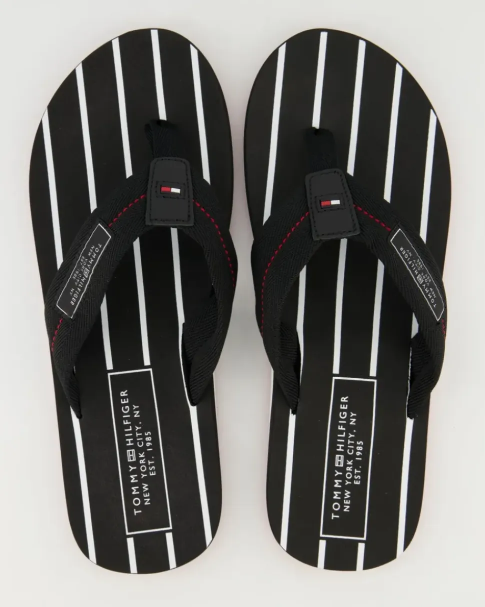 Patch Hilfiger Beach Sandal Zehentrenner in Schwarz